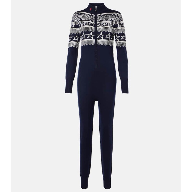 Perfect Moment Wool intarsia bodysuit