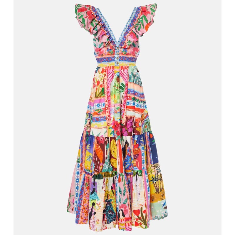 Camilla Embellished cutout cotton maxi dress