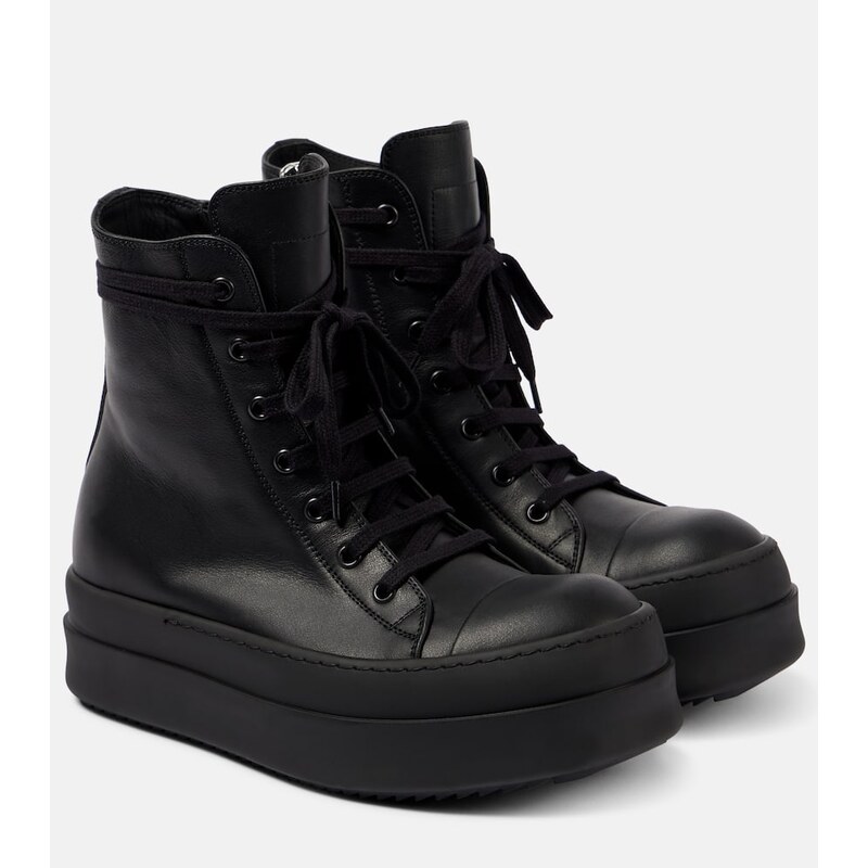 Černé dámě boty Rick Owens Mega Bumper z kůže