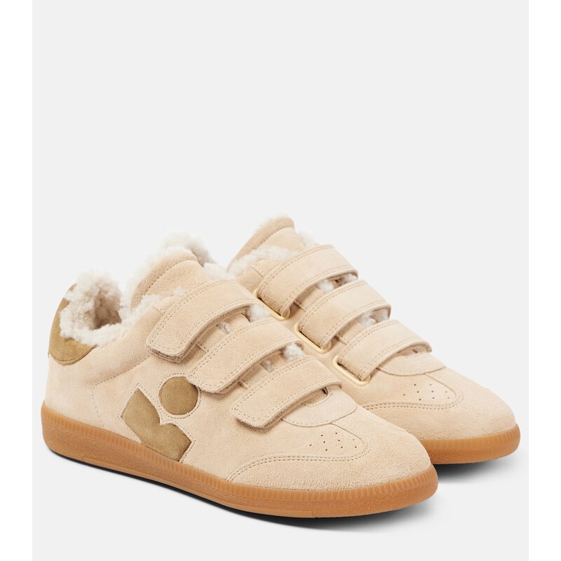 Isabel Marant Beth shearling-trimmed leather sneakers