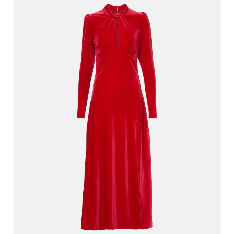 Ganni Velvet jersey midi dress