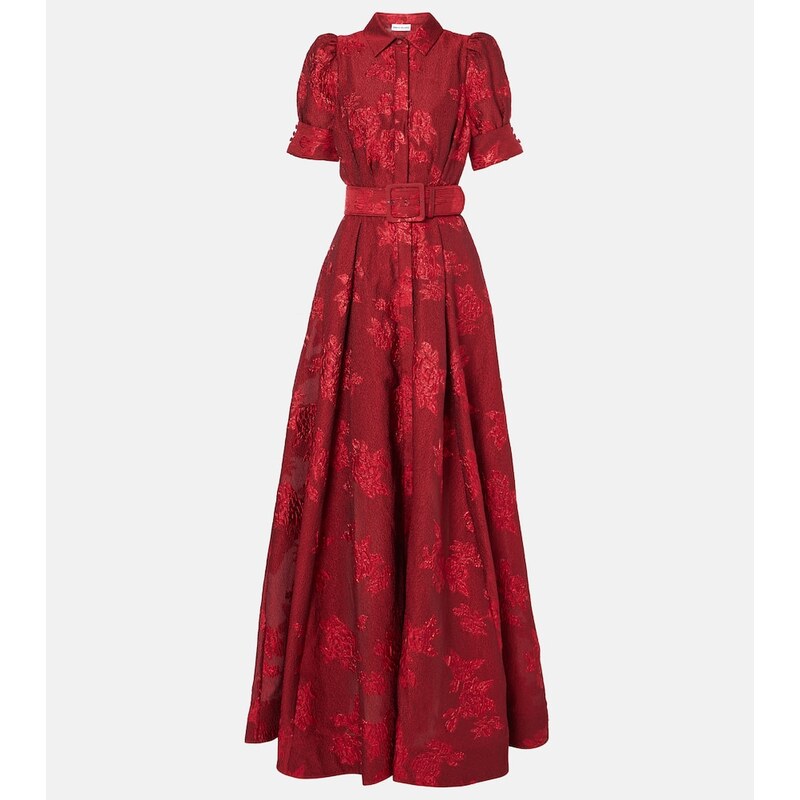Rebecca Vallance Henrietta belted brocade gown