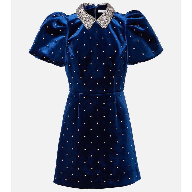 Rebecca Vallance Vivicia embellished velvet minidress