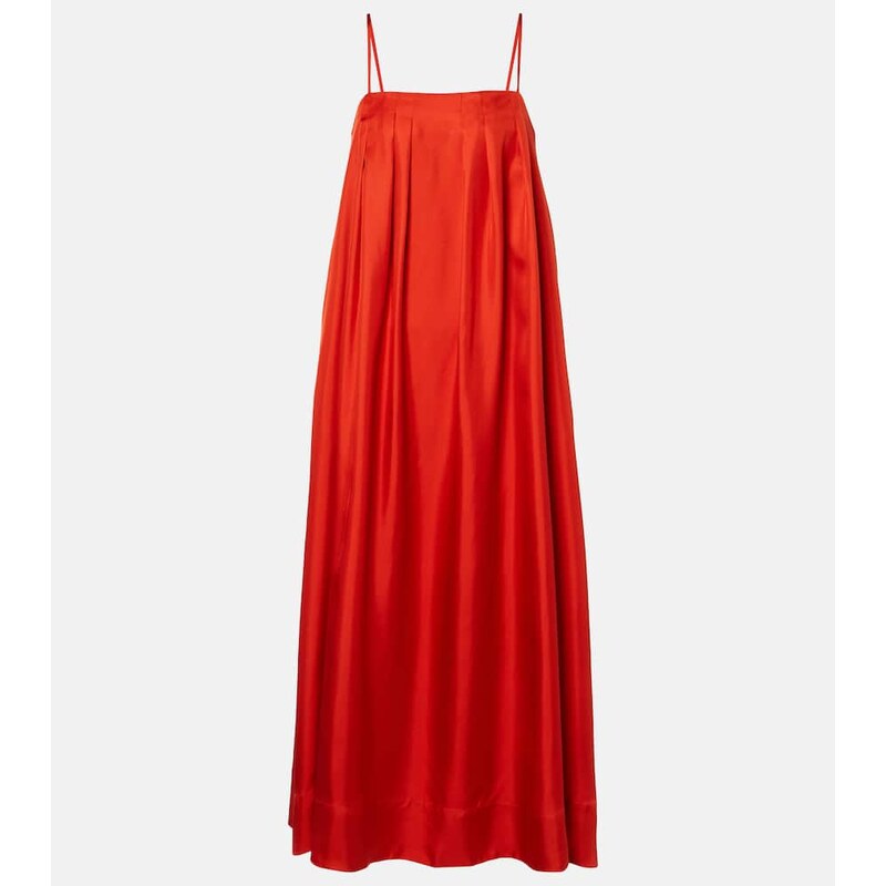 Asceno Heather silk twill maxi dress
