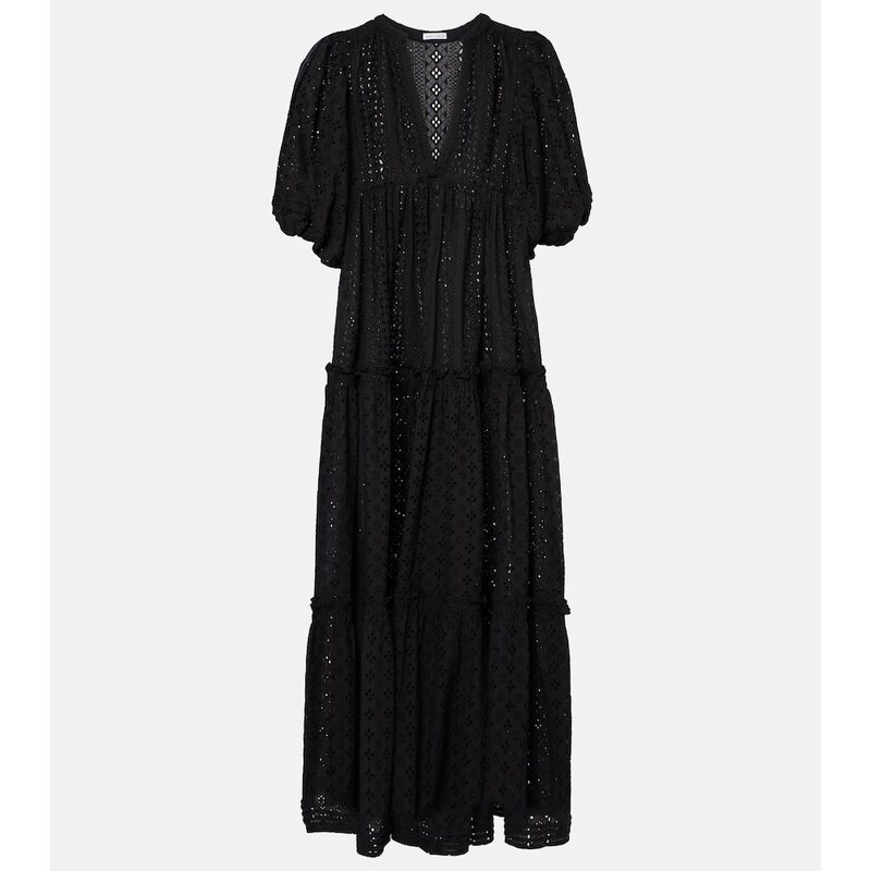 Poupette St Barth Tiered cotton midi dress