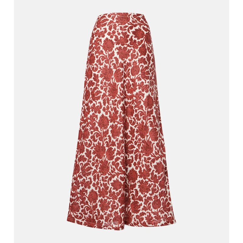 Faithfull Antibes printed linen maxi skirt