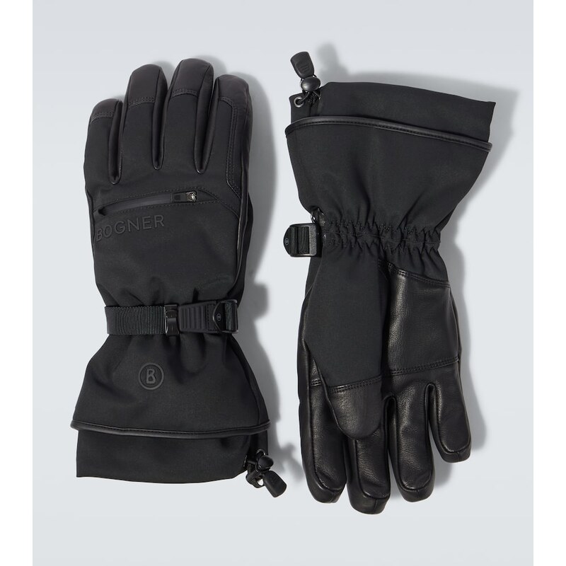 Bogner Adriano leather-trimmed ski gloves