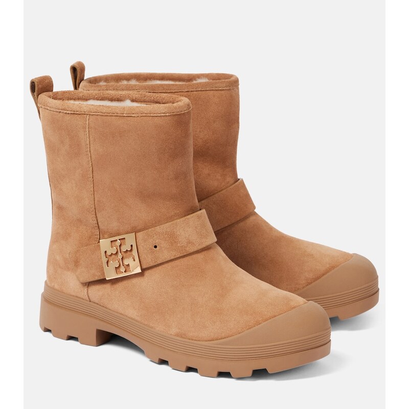 Tory Burch Mellow shearling-lined suede platform ankle boots