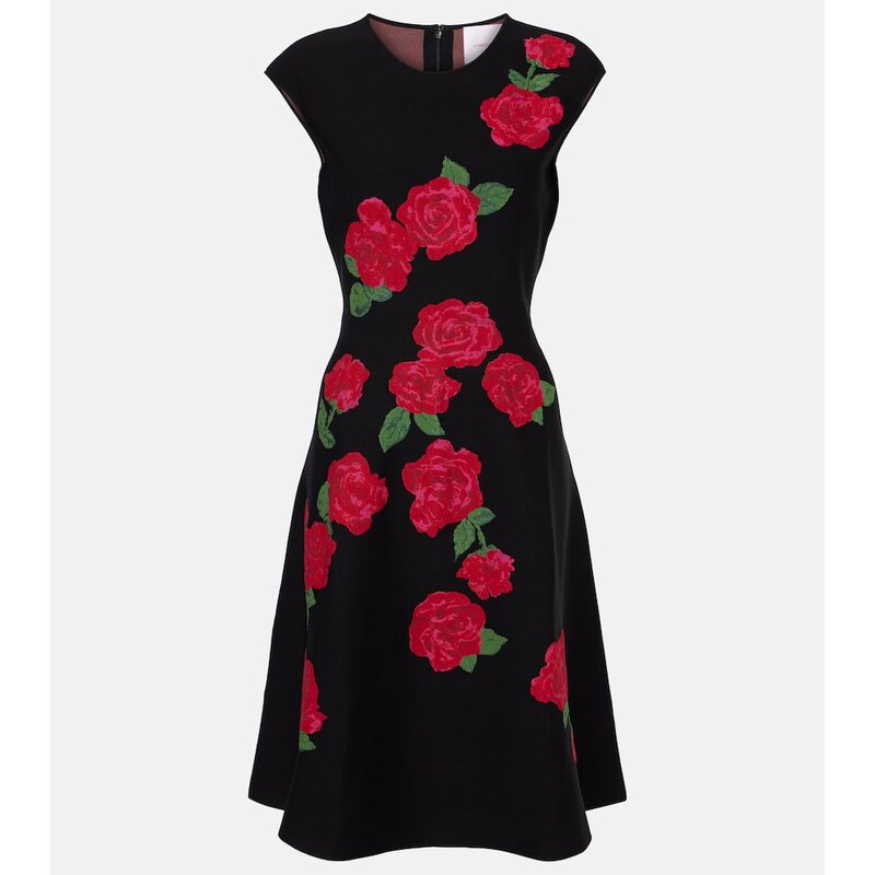 Carolina Herrera Floral jacquard midi dress