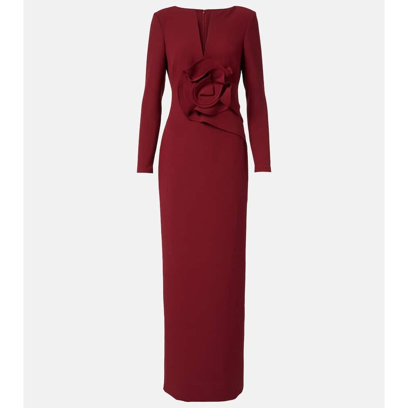 Roland Mouret Floral-appliquÃ crÃªpe gown