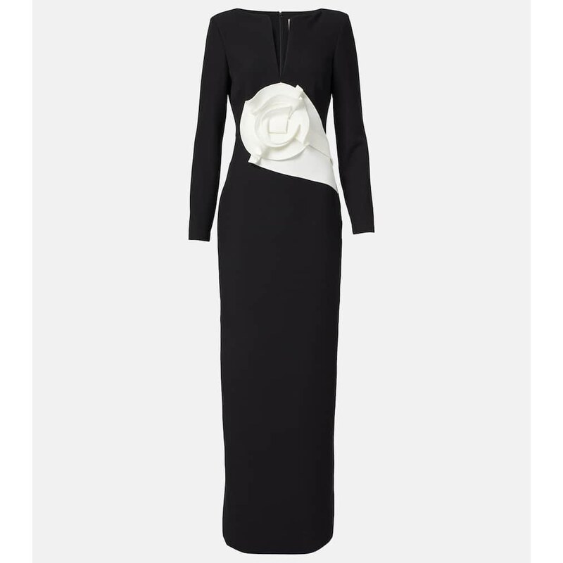 Roland Mouret Floral-appliquÃ crÃªpe gown