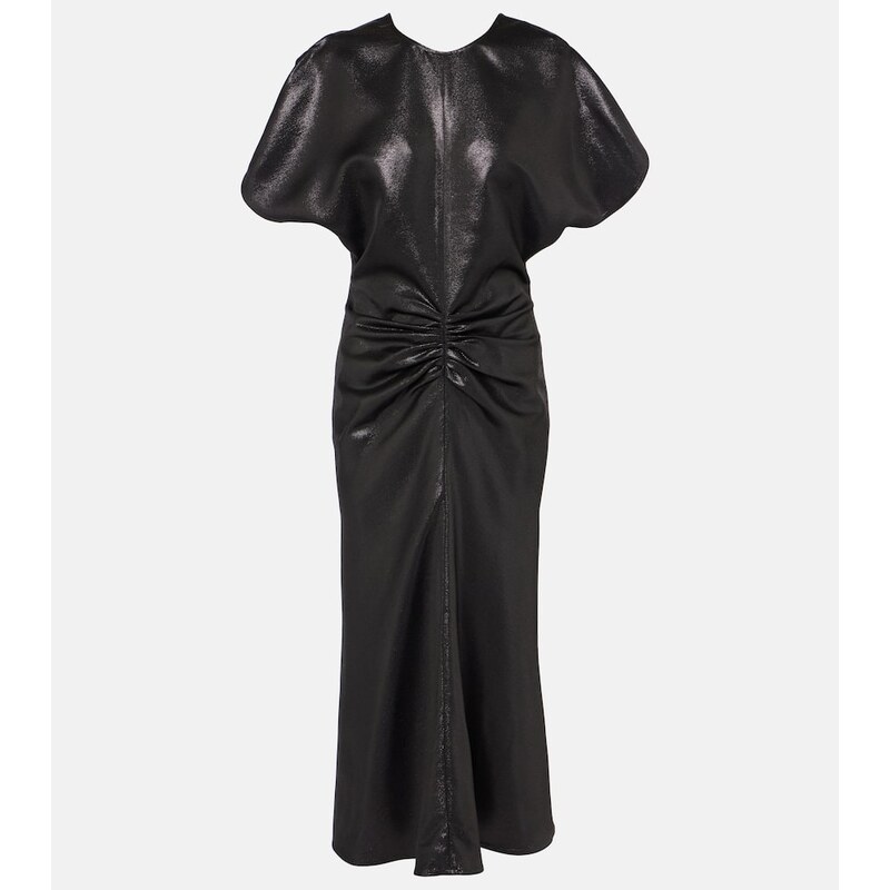 Victoria Beckham Gathered lamÃ midi dress