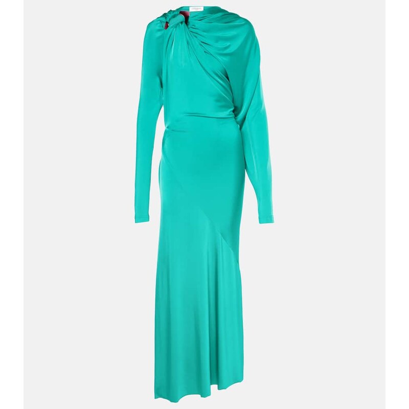 Victoria Beckham Draped asymmetric satin midi dress
