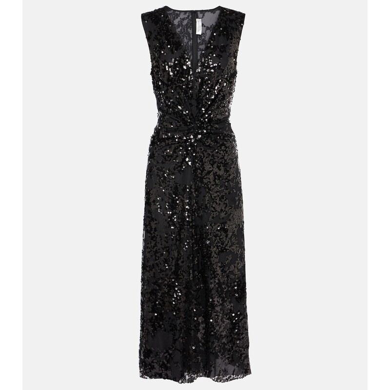 Victoria Beckham Sequined gathered midi dress