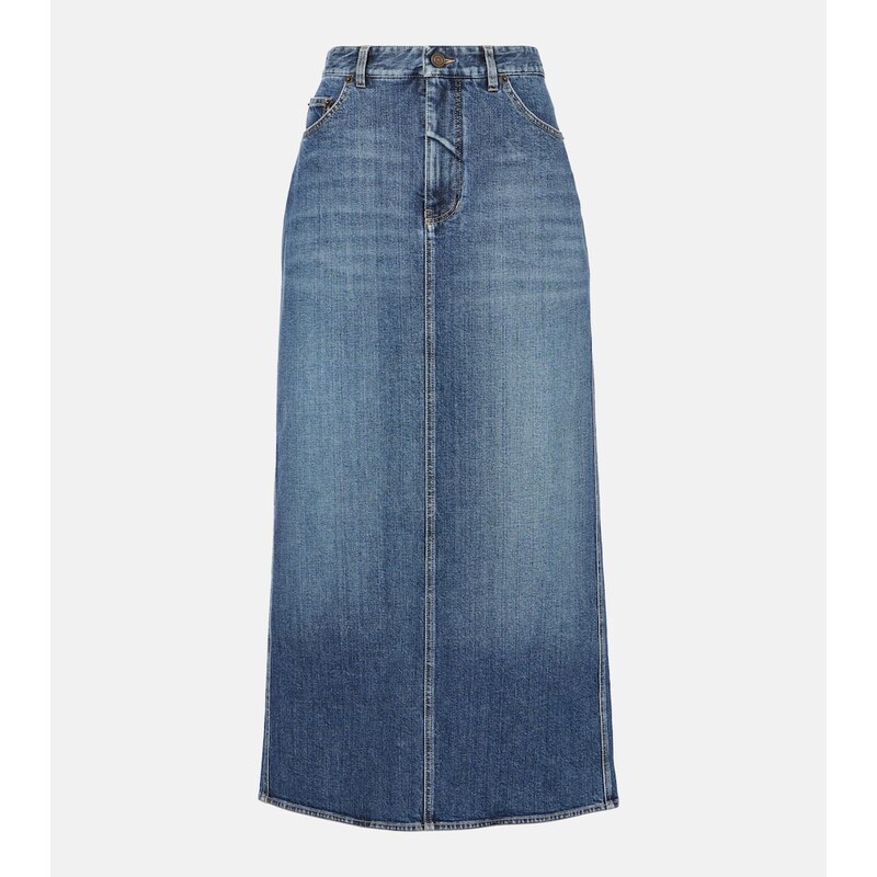 Ralph Lauren Collection High-rise denim maxi skirt
