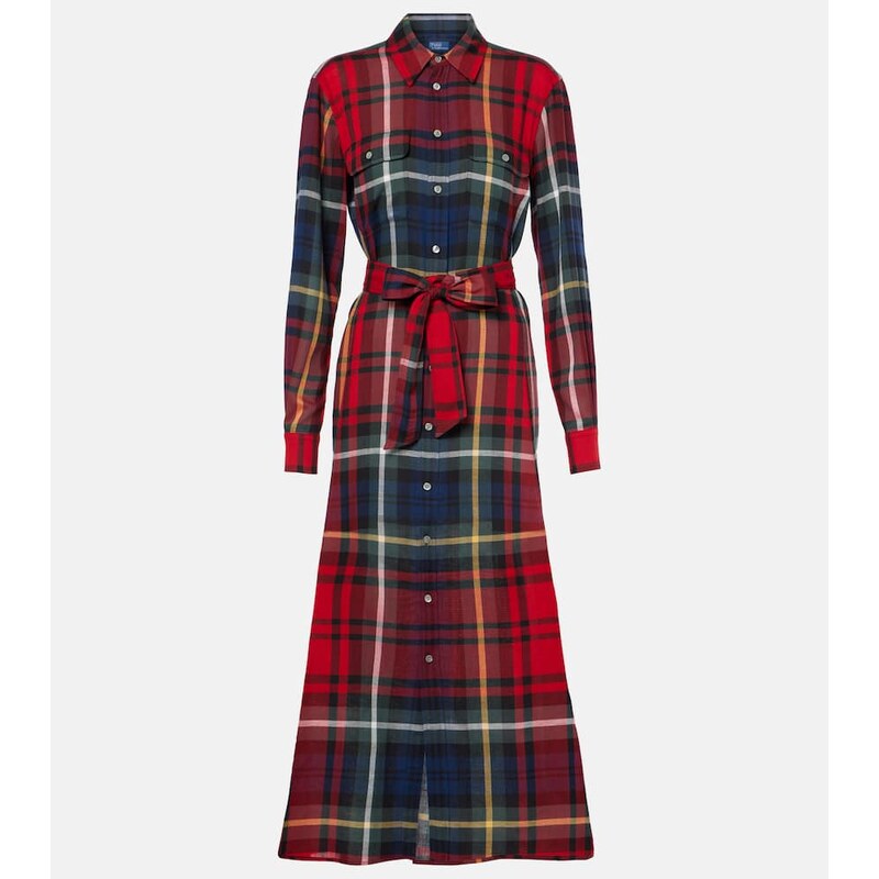 Polo Ralph Lauren Checked cotton-blend shirt dress