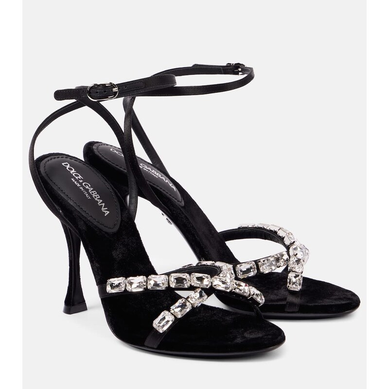 Dolce&Gabbana Crystal-embellished satin sandals