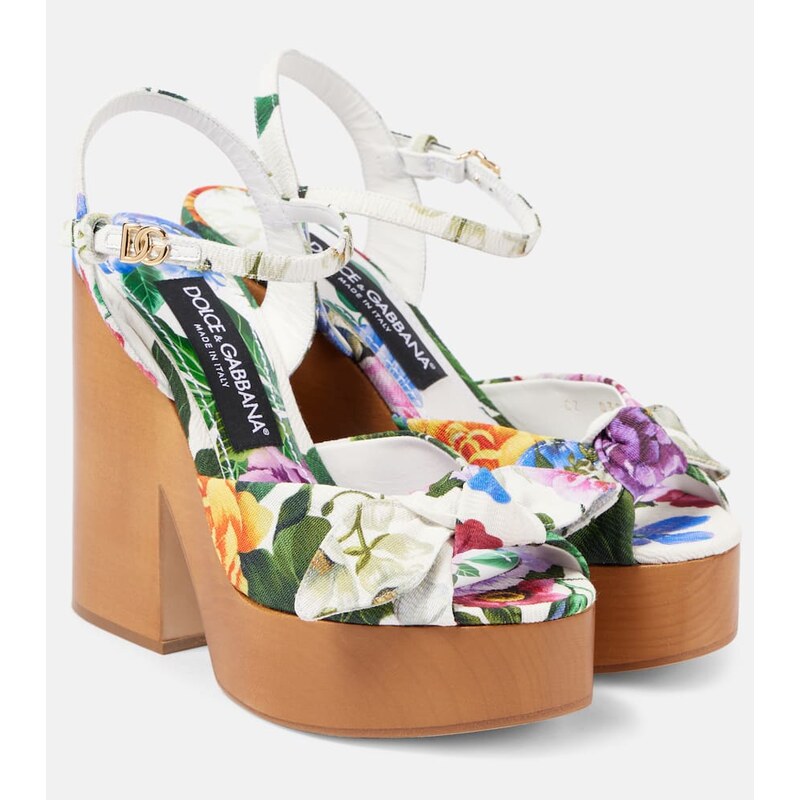 Dolce&Gabbana Floral jacquard platform sandals