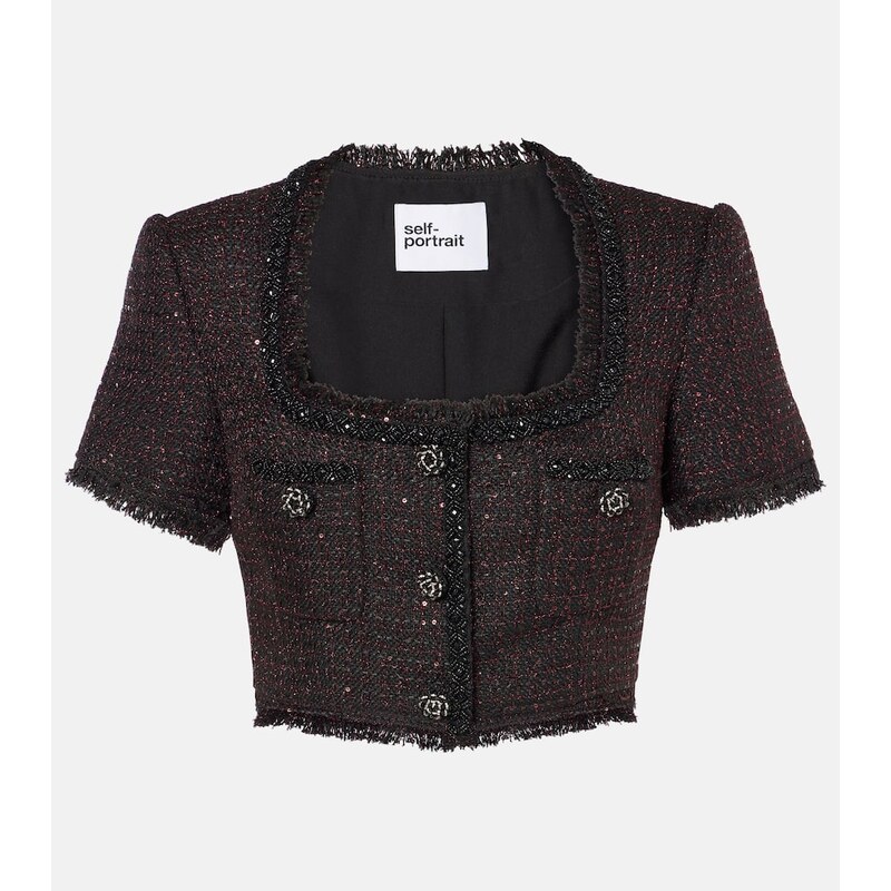 Self-Portrait Tweed top