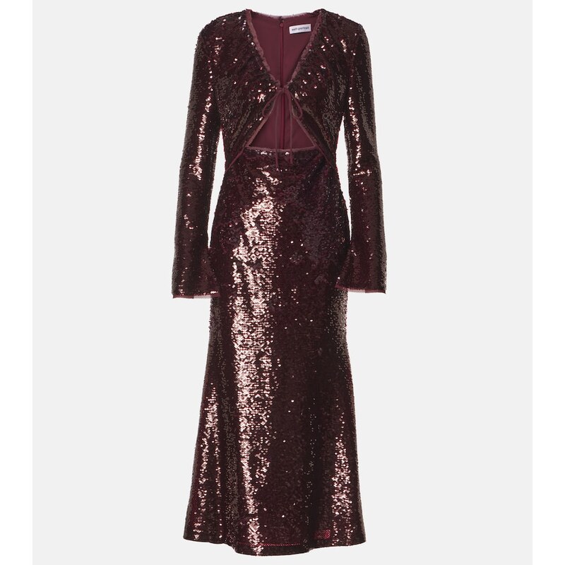 Self-Portrait Sequined cutout midi dress