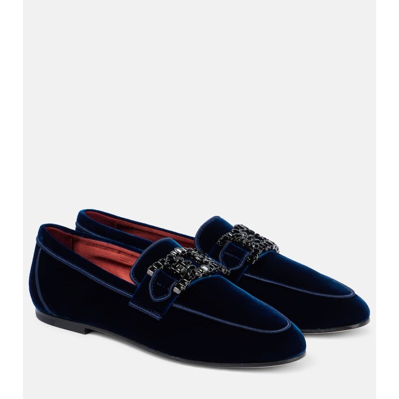 Tods Kate embellished velvet loafers