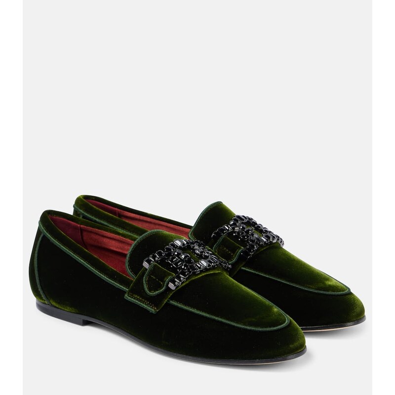 Tods Kate embellished velvet loafers