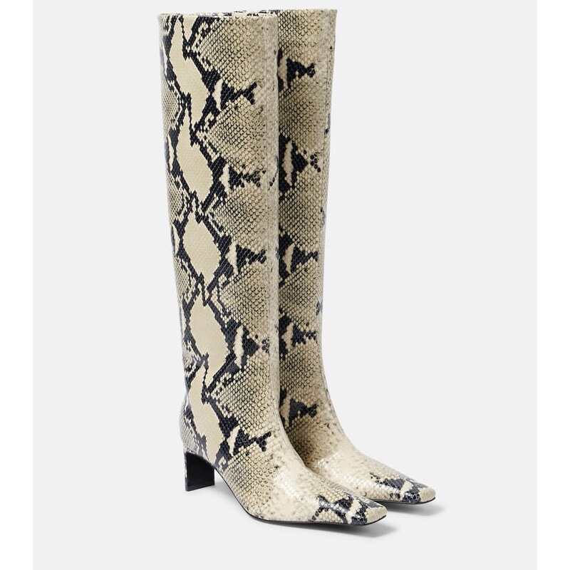 Khaite Ona 55 snake-effect leather knee-high boots
