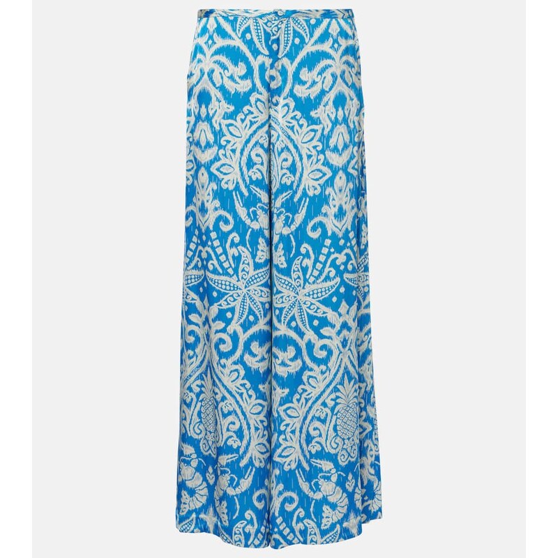 Poupette St Barth Clea high-rise printed wide-leg pants