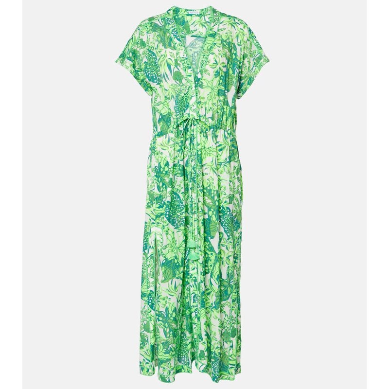 Poupette St Barth Mya printed halterneck maxi dress