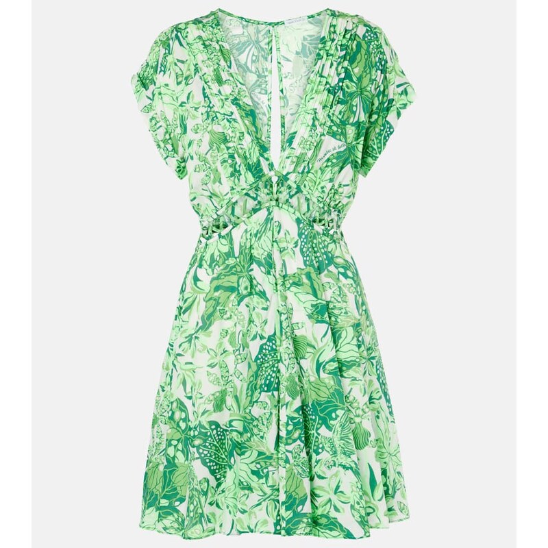 Poupette St Barth Cecile cutout printed minidress