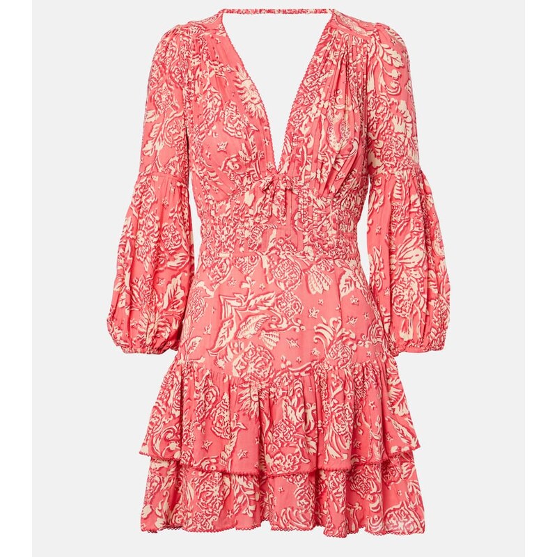 Poupette St Barth Chiara printed ruffled minidress