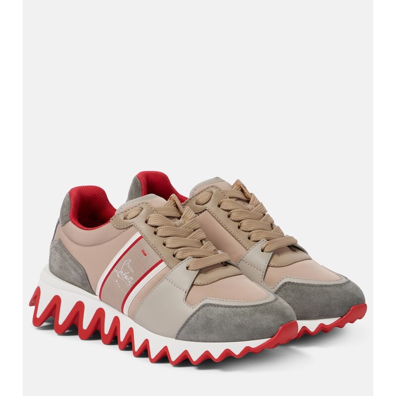 Christian Louboutin Nastroshark suede-trimmed sneakers