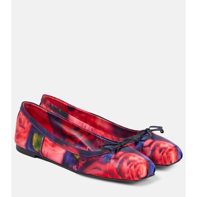 Christian Louboutin Mamadrague floral satin ballet flats
