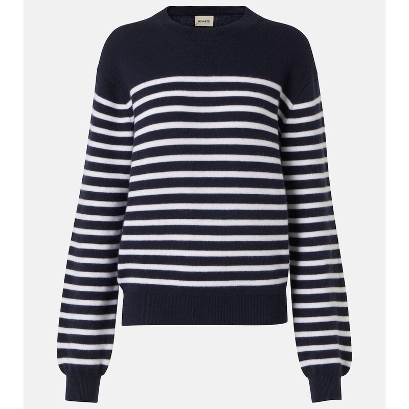 Khaite Viola striped cashmere-blend sweater