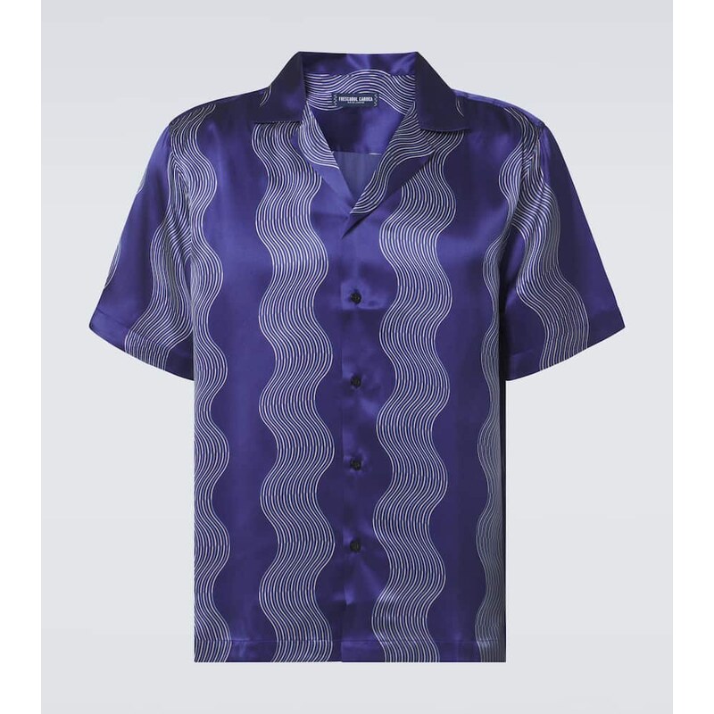 Frescobol Carioca Roberto printed silk bowling shirt