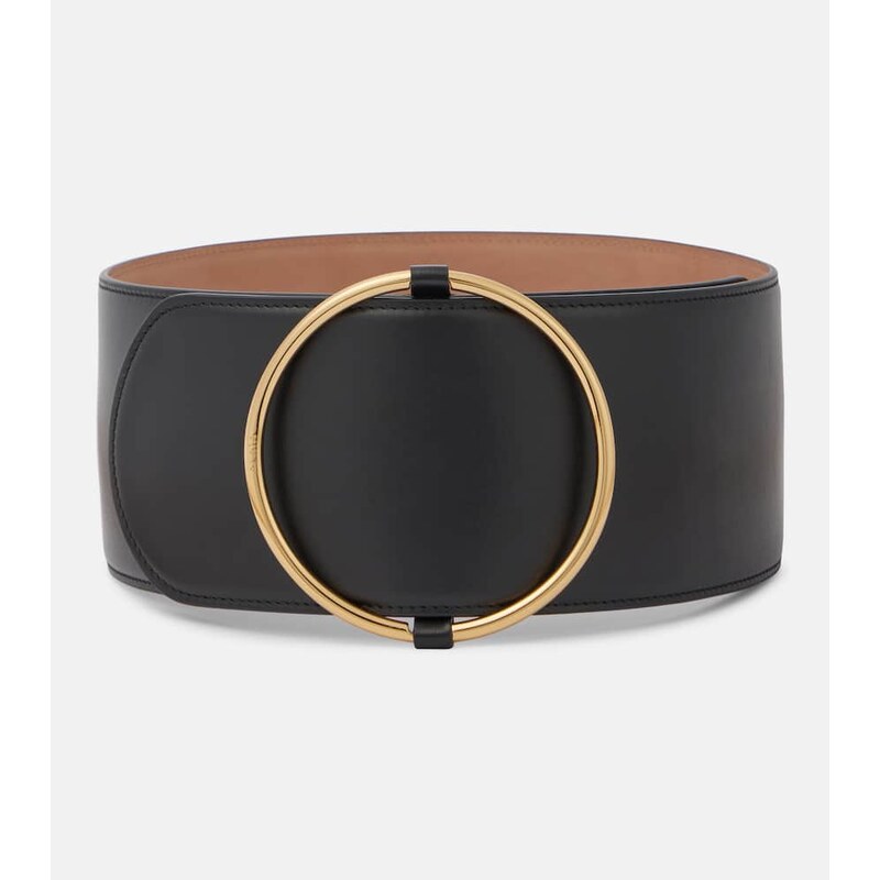 Dámský kůžový pásek černé barvy značky Alaïa Ring