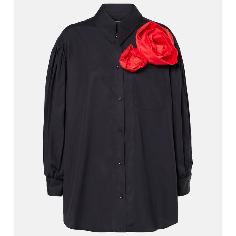 Simone Rocha Floral-appliquÃ cotton shirt