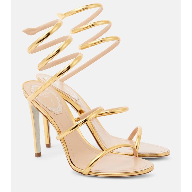 Rene Caovilla Cleo 105 mirrored leather sandals