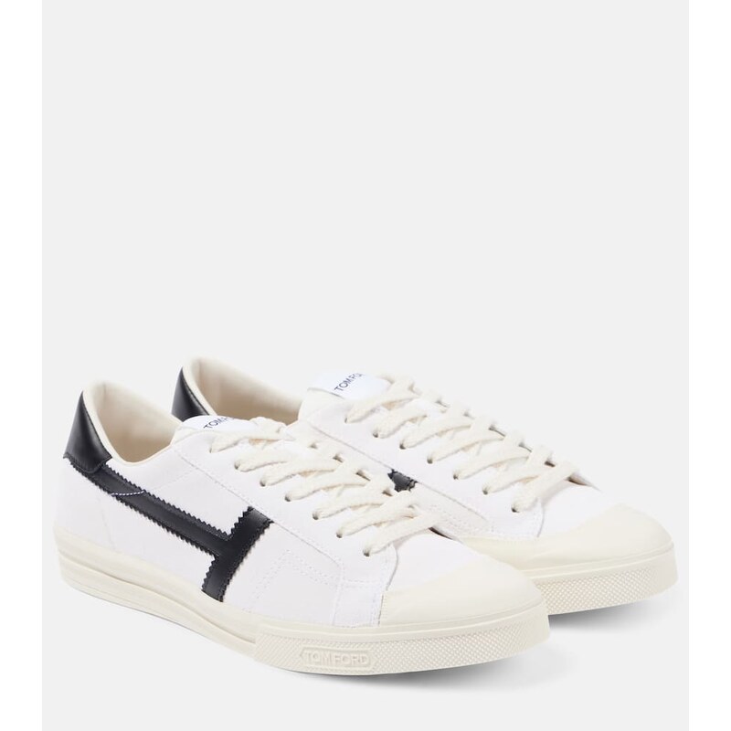 Tom Ford Logo leather sneakers