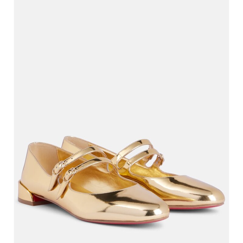 Christian Louboutin Sweet Jane mirrored leather Mary Jane flats