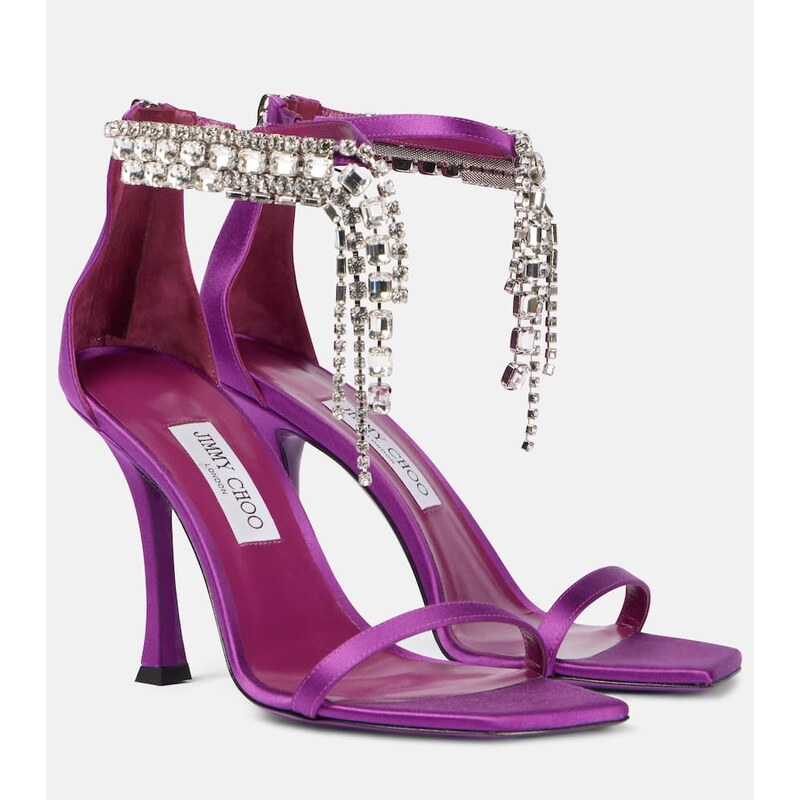 Jimmy Choo Verity 100 embellished satin sandals