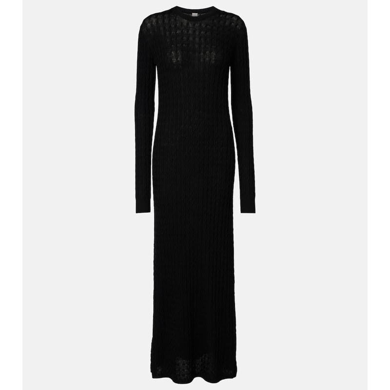 Toteme Cable-knit wool maxi dress