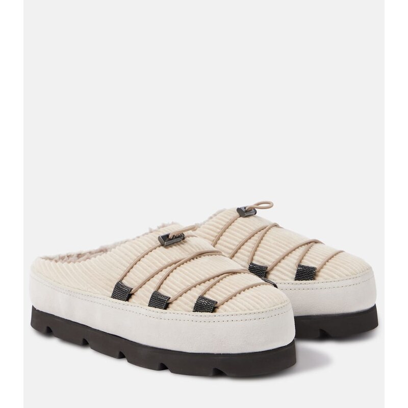 Brunello Cucinelli Chunky shearling-lined slippers