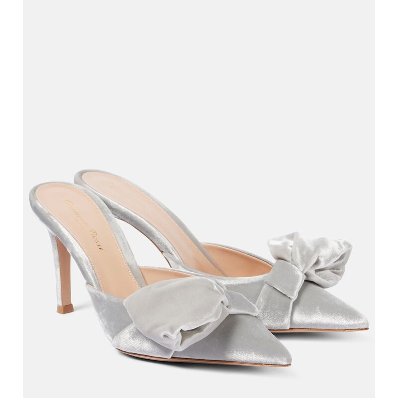 Gianvito Rossi 85 bow-detail velvet mules