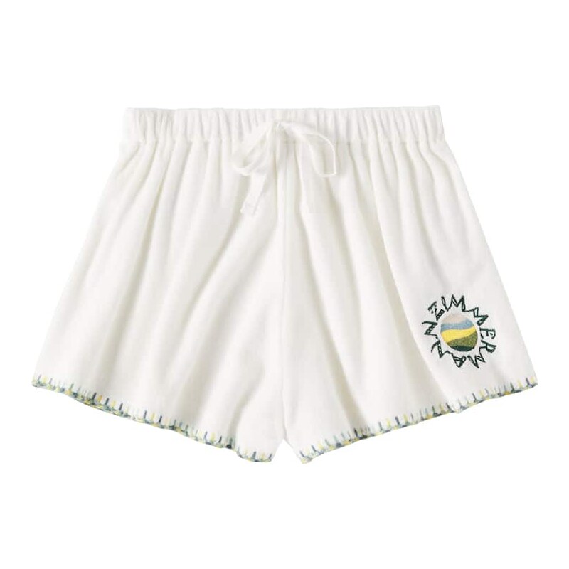 Zimmermann Kids Tallow cotton-blend terry shorts