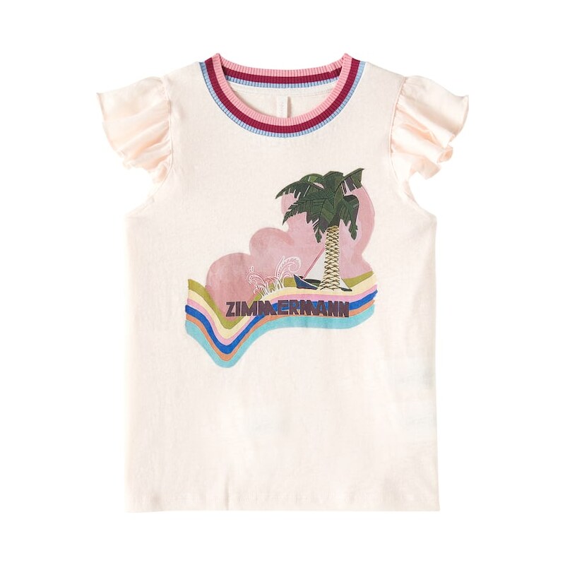Zimmermann Kids Everley linen and cotton T-shirt