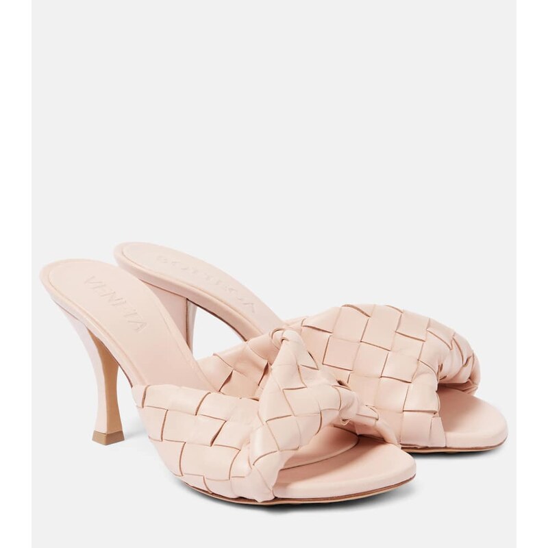 Bottega Veneta Blink 80 Intrecciato leather mules