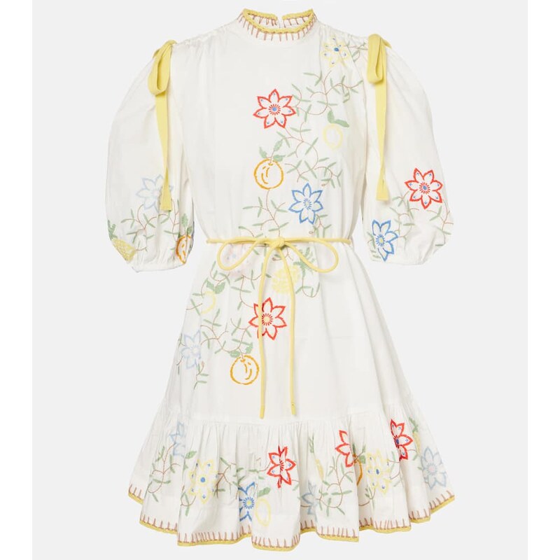 Alémais Embroidered cotton minidress