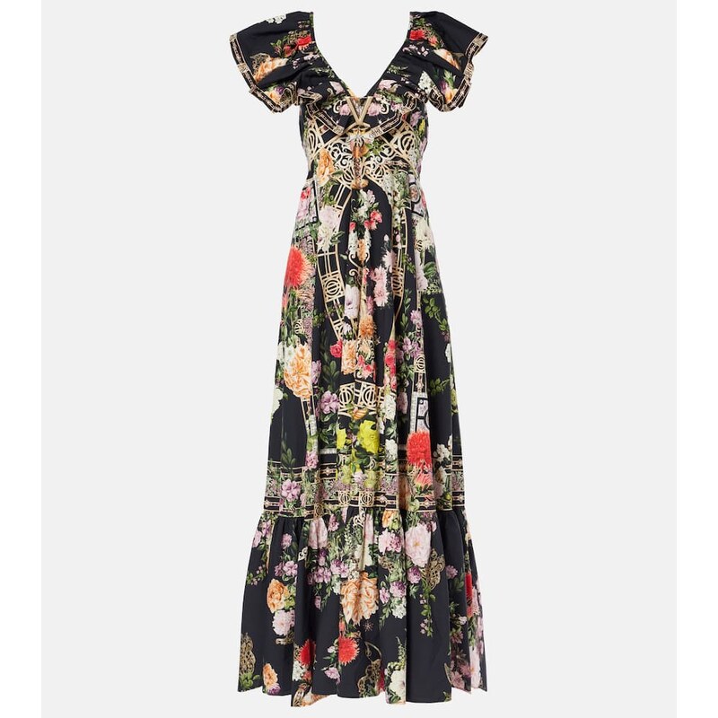 Camilla Ruffled floral cotton maxi dress