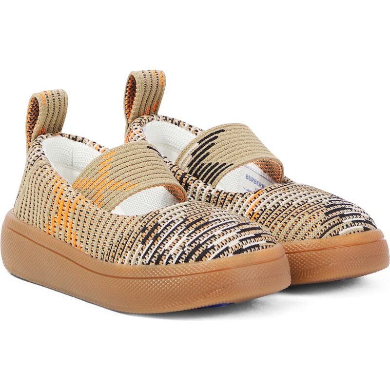 Burberry Kids Burberry Check knitted Mary Jane flats
